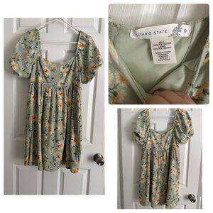 Altar'd State Green Floral Dress
